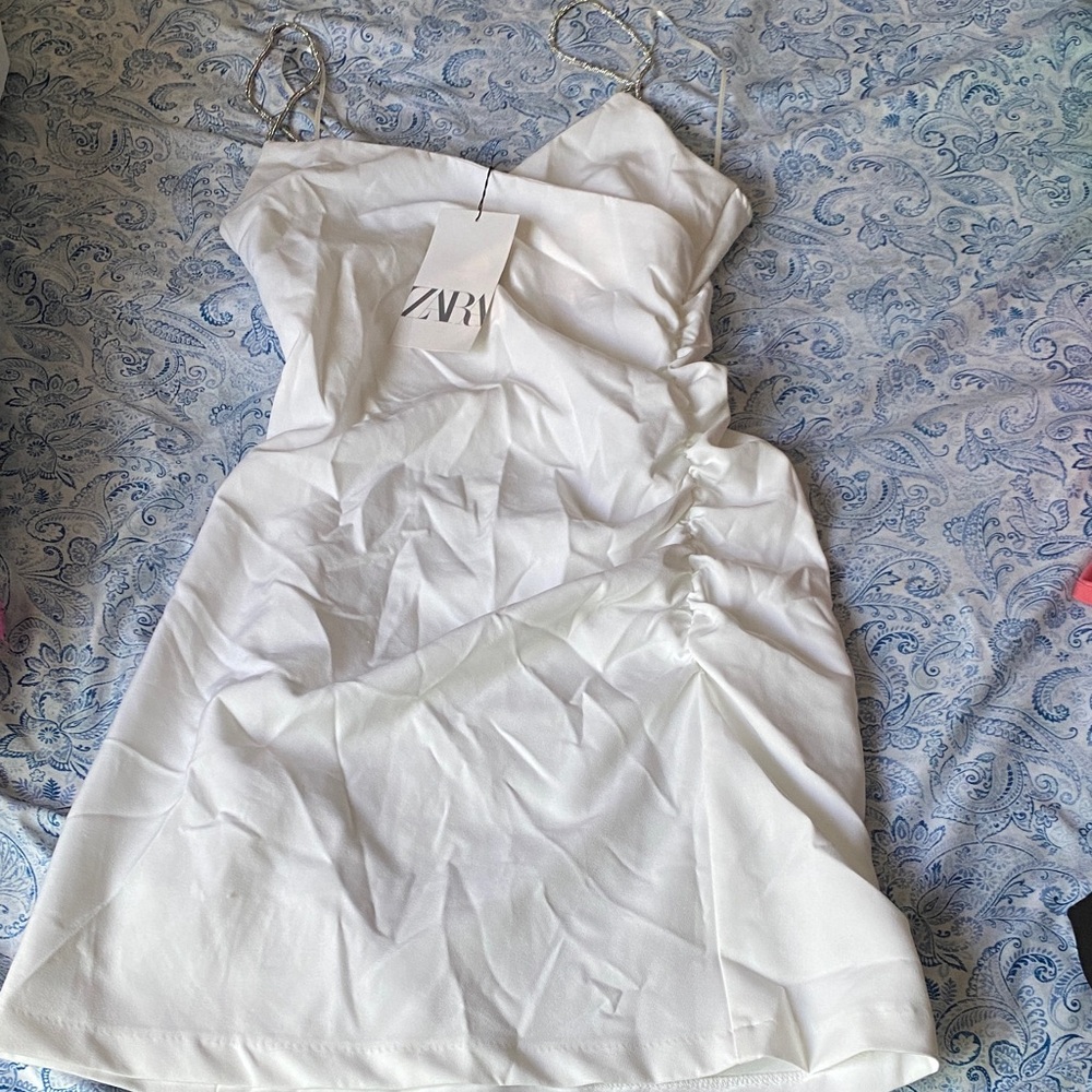 Zara Elegant White Mini Dress